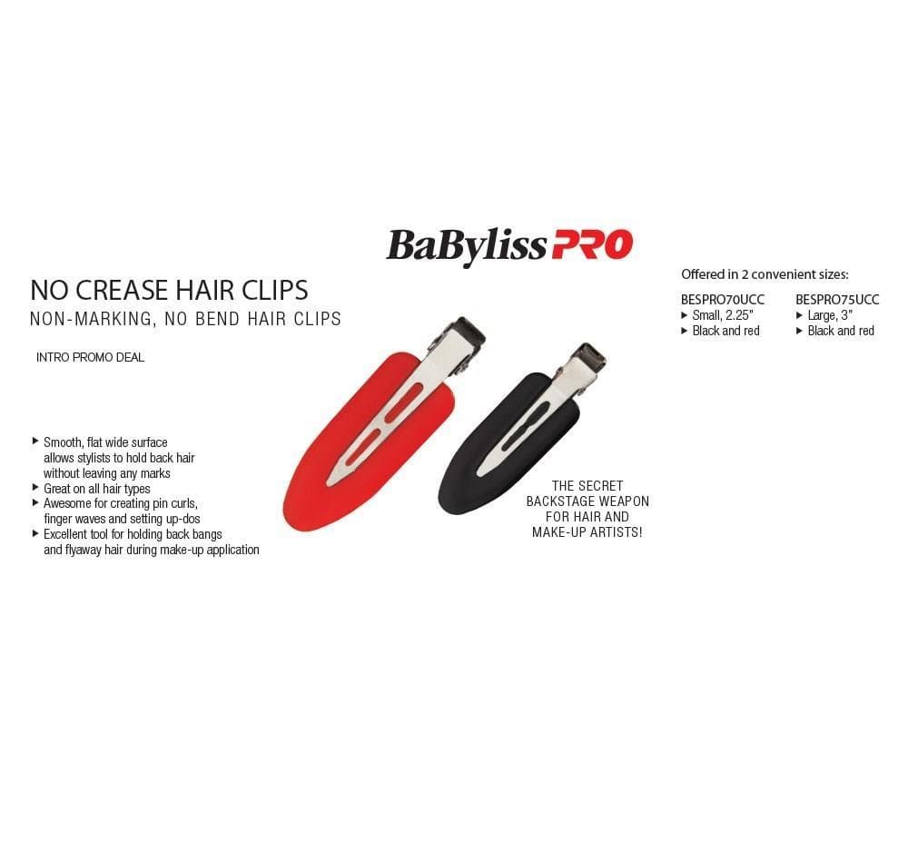 BABYLISS PRO No-Crease Clips 4 pcs - 3" (7.6 cm)